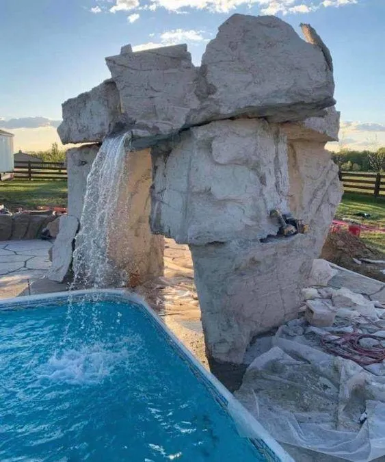 stone pool waterfall
